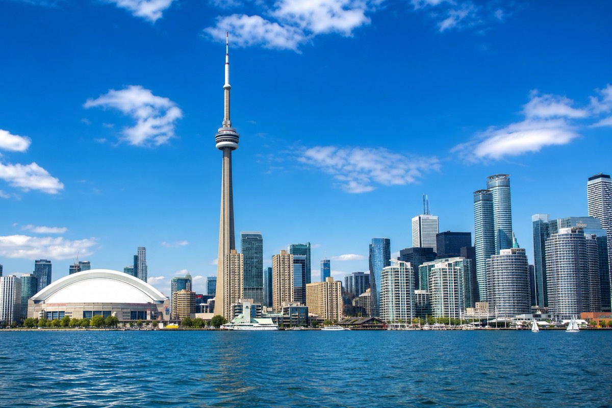 Toronto skyline with the CN Tower in Canada