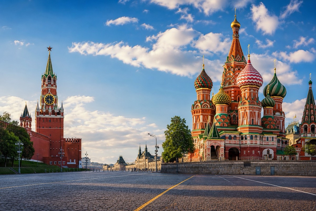 Red Square and Saint Basil's Cathedral in Russia